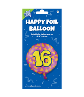 Helium Ballon 16 Jaar Gekleurd Leeg 46cm